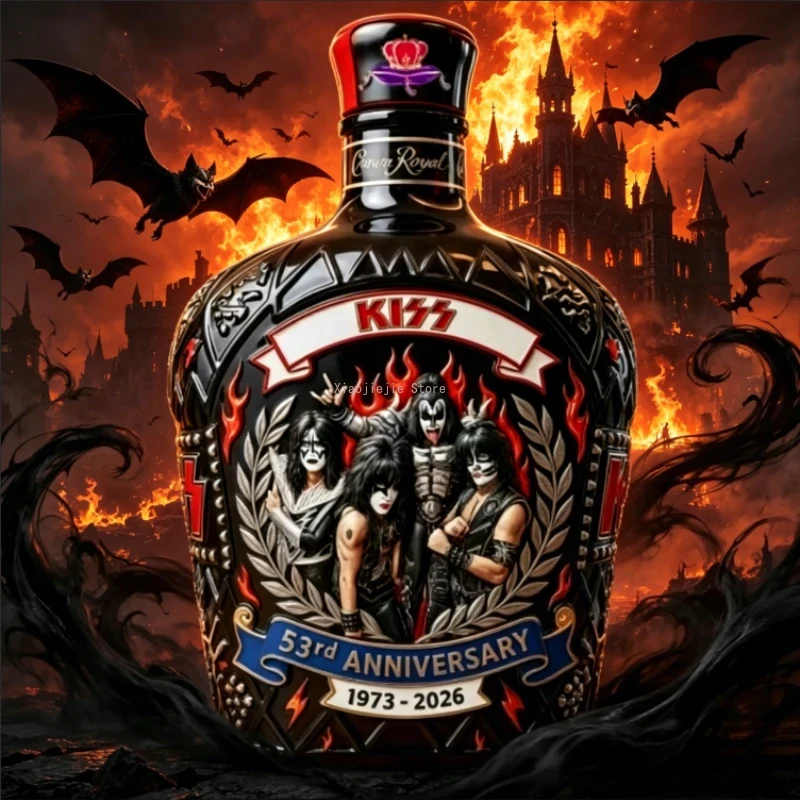 Vintage Collectible Liquor Bottles - ヴィンテージロック音楽をテーマにしたウイスキーデキャンタ。コレクションとしても楽しめるリキュールボトル。ロックファンへのプレゼントや、男性の趣味の部屋（マン・ケイブ）のバーの装飾に最適。