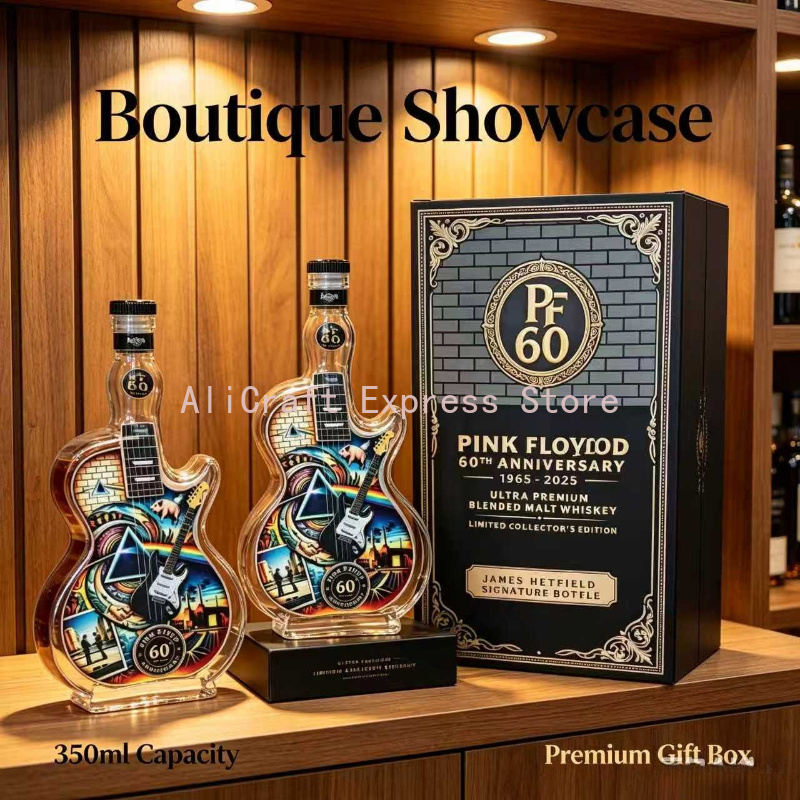 ヴィンテージロック柄ギターガラス製酒瓶 350ml 空のスピ - Vintage Collectible Liquor Bottles のレビューと価格