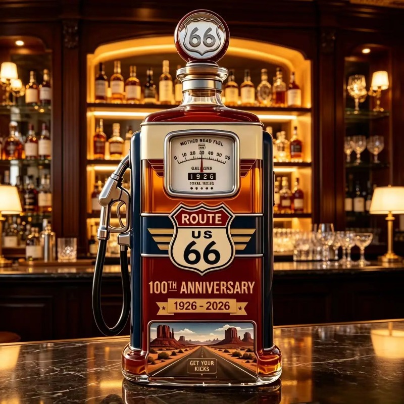 USルート66 ガラス製ウイスキーデキャンタ ヴィンテージガ - Vintage Collectible Liquor Bottles のレビューと価格
