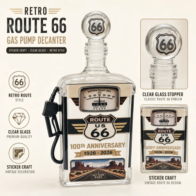 USルート66 ガラス製ウイスキーデキャンタ ヴィンテージガ - Vintage Collectible Liquor Bottles のレビューと価格